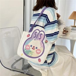 Shopping Bags Cute Cartoon Printing Women's Bag Simple Style Kawaii Lolita Eco-Friendly Shoulder Canvas Fashion Accessories