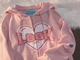 Men039s Hoodies Sweatshirts Pink tter Graphic Kawaii Harajuku Hoodies Women Blue Punk o Alt Sweatshirt Zip Up Aesthetic Indie Y6700800