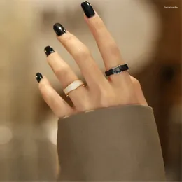 Cluster Rings White Black Wave Women's Ring Luxury Quality Jewellery Punk Accessories Chrismas Things GaaBou