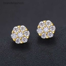 Passed Diamond Test Men Women D Color 3mm Moissanite Earrings 925 Sterling Silver Gold Plated Bling Diamond Studs Earrings Nice Gift