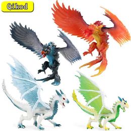 Novelty Games Mini Toy Figure Science Fiction Savage Flying Magic Dragon Dinosaur Flaming Eagle Model Plastic Action Figure Kid Collection Toy Y240521