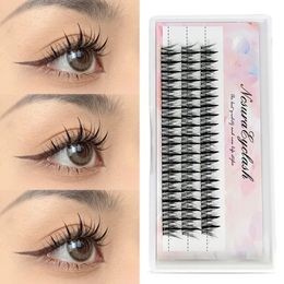 Manga Lashes Thick Little Devil False Eyelashes Bundles Single Cluster Segmented Natural Simulation Cos Eye Extension 240511