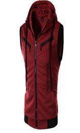 Designers Mens Hooded Sleeveless Zip Casual Sweatshirt Hoodies Summer Autumn Solid Color Cotton Jacket Vest Waistcoats Top6521431