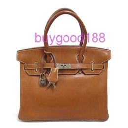 10A Bridkkin Delicate Luxury Womens Social Designer Totes Bag Shoulder Bag 30 Hand Bag Leather Fauve Used