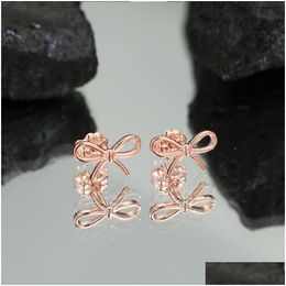 Anhänger Halsketten Designer Uni weibliche 18k Gold Bogen für Frauen Sier trendy Modeschmuck Mutter Valentine Day Geschenke Freundin Accessor OTBMC