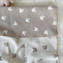 Milancel New Baby Blanket Toddler Orso ricamato a doppio lato 80*150 cm