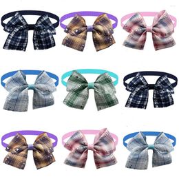 Dog Apparel 50pcs Pets Grooming Supplies Vintage Lattice Style Puppy Collar Bow Ties Accessories Cute Dogs Tie Necktie