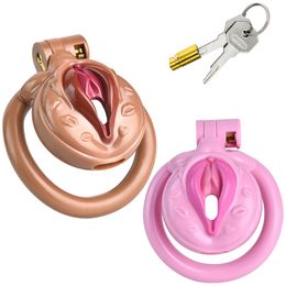 Male Chastity Cage Super Small Chastity Devices with 4 Size Cock Rings Adult Sex Toys for Men Slave Sissy Penis Lock