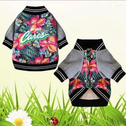 Dog Apparel Pet Clothes Fashion -style Cool Autumn And Winter Denim Printing Baseball Uniform Two Patterns Available Jacket DC815