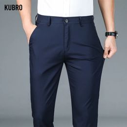KUBRO High Quality Luxury Direct Business Set for Mens Bamboo Fiber Designer Elegant Leisure and Casual Pants for Spring and Summer 240430