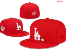 Men's Dodgers Baseball Full Closed Caps Los Angeles Snapback SOX W Letter Bone Women Color All 32 Teams Casual Sport Flat Fitted hats NY Mix Colors Size Casquette a12