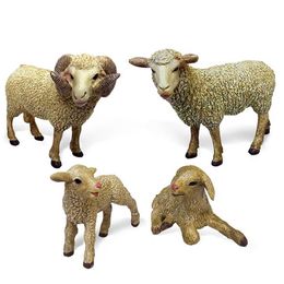 Novelty Games Simulated Animals Figurines Sheep Action Figure Poultry Farm Pasture Models Figures Toys Gifts for Children Kids Collection Toys Y240521