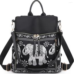 Backpack Style Women Oxford Elephants Printed Backpacks Female Brand Shoulder Bags Ladies Luxury Designer Waterproof Travel Bag High Quality