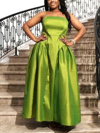 Casual Dresses Vintage Cute Women A Line Party Puffy Big Swing Green Strap Dress Ball Gowns Elegant Backless Fashion Vestidos 2024