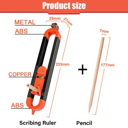Profile Scribing Ruler Contour Lock Adjustable Locking Precise Woodworking Measuring Gauge Profile Duplicator Measurement Tool