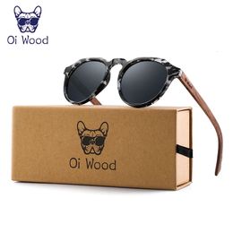Oi Wood Sunglasses Women Mens Sun Glasses Walnut Wood Round Eyeglasses Red LensTortoise Shell Frames 240520