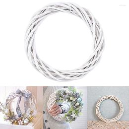 Decorative Flowers Wicker Wreath Christmas Rattan Vine Ring Floral Hoop Natural Ornaments Craft Decor DIY Door Hanging Garland