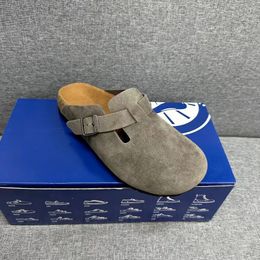 DHgate lady clog bostons suede Mule Sliders outdoors sandals New luxury shoe Designer soft Leather Casual travel beach pool Slippers sandale loafer Woman Flat Slide