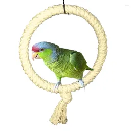 Other Bird Supplies Parrot Rope Swing Standing Bar Pet Chewing Climbing Ring Toy For Cage Accessory