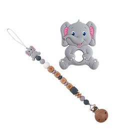 Pacifier Holders Clips# Customized name baby pacifier clip holder elephant pacifier chain baby shower gift BPA without attachment Tetine d240531