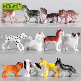 Novelty Games 12Pcs Mini Simulation Family Pet Dog Plastic Action PVC Model Dog Figures Collection Doll Educational Toy for children Kids Gift Y240521