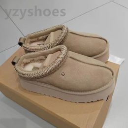 Donna tasman pantofole tazz senape seme castagne per la pelliccia di pelliccia di pelle di pecora classica mini mini piattaforma stivale da stivale inverno uomini scarpe slip-on slip-on shode lacewar caco