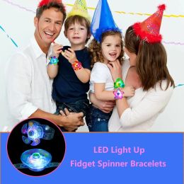 Kid's Glow Watch LED Light Up Fidget Spinner Toys Rotary Gyro Watch Glow In The Dark Party Favours Birthday Gifts Party Supplies