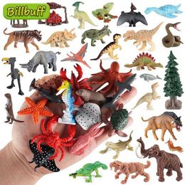 Novelty Games 12pc Lifelike Prehistoric Ocean Wildlife Dinosaurs Crocodile Elephant Zoo Action Figures Educational Collection toy for Children Y240521