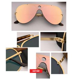 top Aviation Metail Frame Quality Oversized blaze sunglass Men Sunglasses uv400 Brand Design flash Pilot Male Sun Glasses Dri1864756