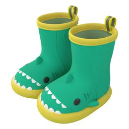 Children Baby Rain Boots Waterproof Rainshoes Cartoon Shark Todller Kids Boys Girls Water Shoes Soft Sole Anti-Slip L2405