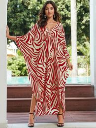 Rainbow Striped Kaftan For Women Casual Maxi Dress Oversized 70s Caftans Bikini Cover Up Robe Beachwear Tunics Long