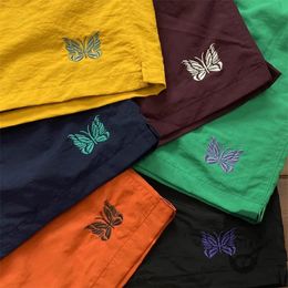 Needles Butterfly Embroidery Casual Shorts Quick Drying Waterproof AWGE Beach Sports Mens and Womens Shorts 240511