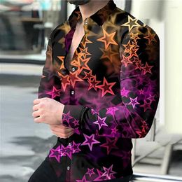 Men's Dress Shirts Fashionable Tops Elements Stars HD Pattern Lightweight Soft Comfortable Casual Party Plus Size 6XL