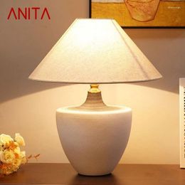 Table Lamps ANITA Nordic Ceramic Lamp Modern Art Living Room Bedroom Study Villa LED Originality Desk Light