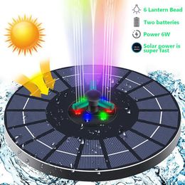 Garden Decorations Solar Bird Bath Fountains 4W Powered Fountain Pump With 7 Nozzles And Colourful LED Lights For Outdoor Pool