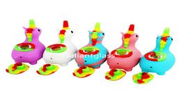 silicone smoke pipe Colours unicorn shape Philtre pipe small hookah mini bong bubbler6012590