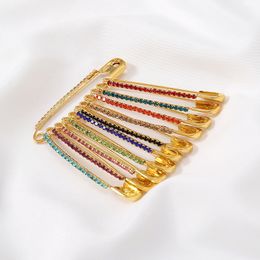 11pcs/set Luxury Rhinestone Pin Brooch Waist Safety Pins Scarf Cardigan Sweater Clips Shawl Fixed Lapel Clip Jewellery Accessories