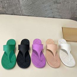 With Box Designer Slides Womens Rubber Thong Sandals Beach Flip Flops Outdoors Casual Shoe Black White Slippers 569