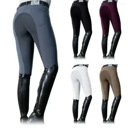 Women's Pants Stitching Women Equestrian Elastic High Waist Skinny Pencil Sports Cycling Leggings Horse Racing Trousers