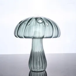 Vases Mushroom Color Glass Vase For Flowers Creative Home Decoration Living Room Table Ornaments Hydroponics Bottle Crafts Gifts