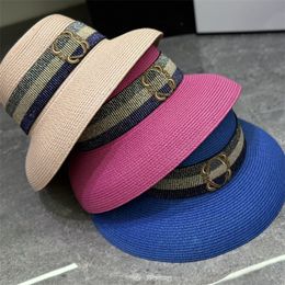 Women Straw Hat Designer Lampshade Cap Luxury Bucket Hat Wide Brim Hats Casual Caps Brand Sunhat 3 Colors Grass Woven Hat Sunshade Cap