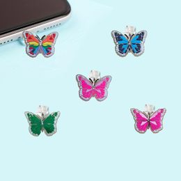 Cell Phone Straps Charms Fluorescent Butterfly 6 Cartoon Shaped Dust Plug Charging Port Anti For Type-C New Usb Cute Kawaii Anti-Dust Otetl