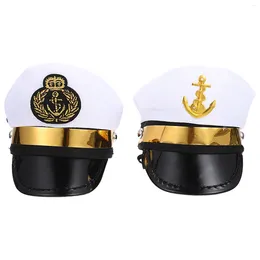 Dog Apparel 2 Pcs Pet Hat Role Play Outfits Supplies Sailor Cats Polyester Birthday Headgear
