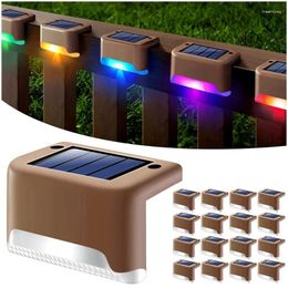 Wall Lamp 16 Pack Fence Post Solar Lights For Patio Pool Stairs Step And Pathway Weatherproof LED Deck Powered