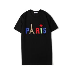 20SS Eiffel Tower Colors Letters BAL Tshirt for Men Fashion Summer Tee Shirts Paris Short Sleeve Women Couples Casual Clothing Si3509327