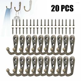 Hooks 20pcs Wall Mounted Hook Single Robe Coat Hat Holder Key Hanger With 40 Pieces Screws Home Storage Organise