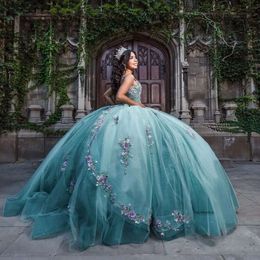 Green Quinceanera Dress Ball Gowns For Sweet 16 Girls Appliques Pageant Dresses Birthday Party Gown Vestido De 15 0521