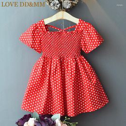 Girl Dresses LOVE DD&MM Girls Summer Children Fashion Polka Dot Waist Backless Cross Red Princess Sweet Dress Baby Costume Party