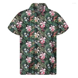 Men's Casual Shirts Fashion Tropical Plants Hawaiian Shirt 3D Print Flower Beach Button Men Summer Short Sleeve Tees Street Tops Aloha