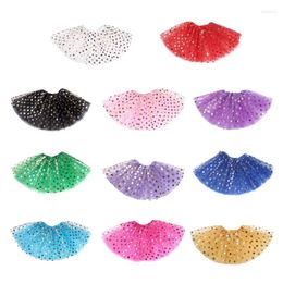 Skirts Women Layered Sequins Dot Tulle Elastic Waist Short Tutus Skirt Festival Costume N7YE